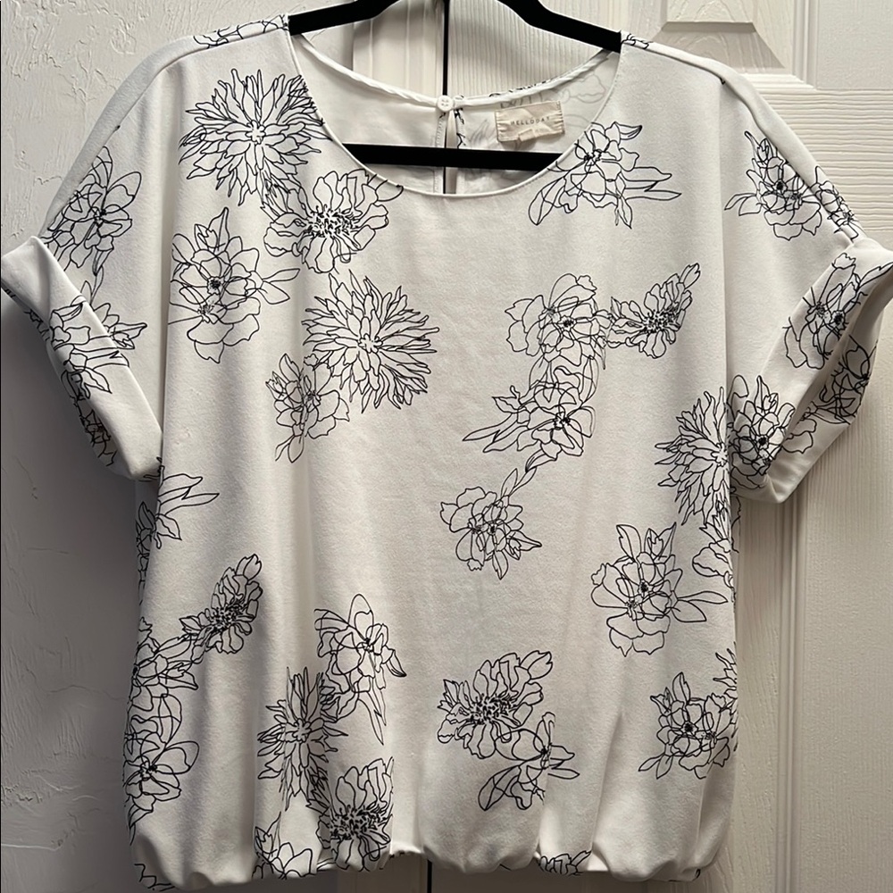 Floral Print White Top
